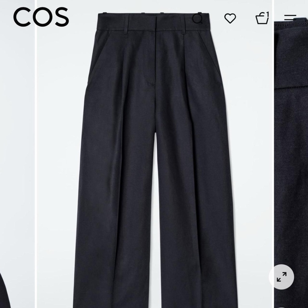 COS | RELAXED LINEN-BLEND WIDE-LEG TROUSERS